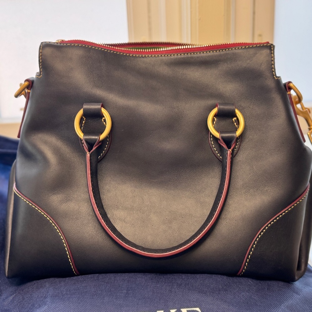 Dooney & Bourke Navy Florentine Satchel 38 - Picture 2 of 6